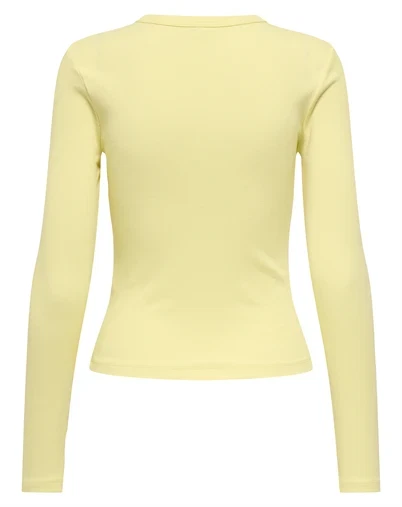 Only - ONLVal Life O-Neck Langærmet Top - Bright White